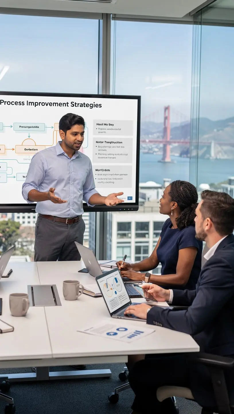 Business professional reviewing a checklist of automation tools to enhance productivity and reduce errors