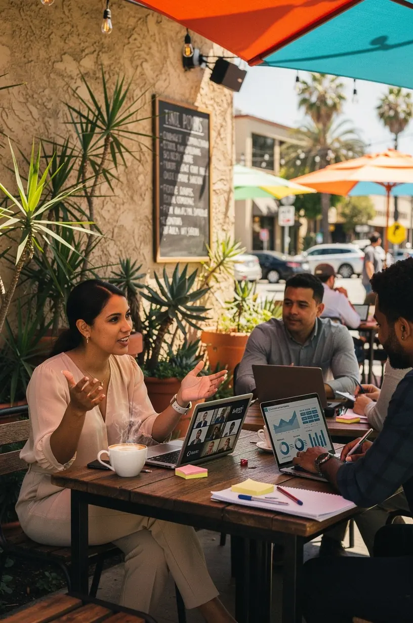 Team meeting in a modern office discussing automation strategies to eliminate operational bottlenecks