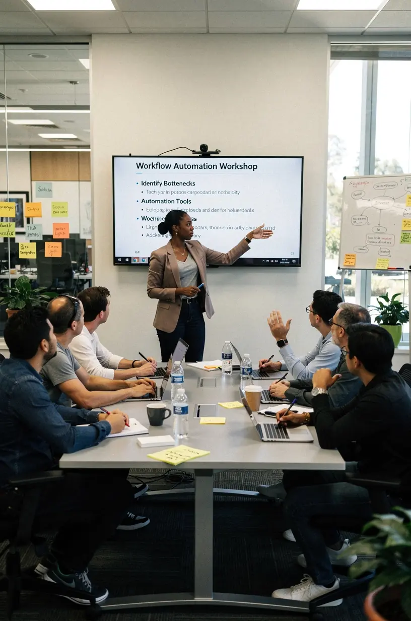 Illustration of interconnected gears symbolizing automated systems working together to streamline business processes